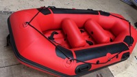 Perahu karet olahraga memancing 3,2m warna kustom, PVC 1,2mm, dilengkapi mesin tempel bensin 4HP dan kontrol jarak jauh