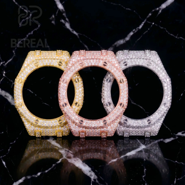Custom Iced Out 925 Silver Diamond Moissanite Bezel Ga2100 Hip Hop Watch Case Hot Selling Vvs Moissanite Watch Bezel Men Jewelry