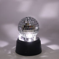 Vente en gros Mini Disco LED Miroir Boule Disco Lumières en verre Rotation Glowing Mirror Ball Décorations de fête Scène pour Noël