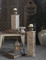 Bougeoirs en bois en gros personnalisés de haute qualité ferme artisanat décoratif classique rustique pilier en bois bougeoir