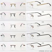 Haute qualité hommes lunettes d'affaires carré naturel sans monture lunettes optiques femmes lunettes en titane pur