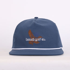 Casquette de baseball en nylon vintage à 5 panneaux personnalisable, patch rose brodé avec logo style hip hop, corde snapback - Product Image 1