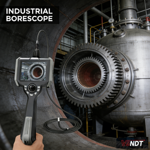 Telecamera Endoscopica Portatile con Sonda Flessibile da 6mm a 360 Gradi °   Articulation 10000lux LED 5'' LCD 32G Memoria per Lavori di Ispezione - Product Image 1