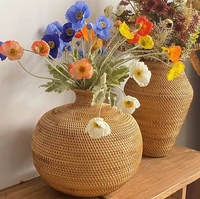 Vase de mariage artisanal en saule, design moderne, couleurs naturelles, pour table ou sol, décoration d'hôtel