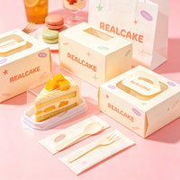 Boîte à gâteau jetable écologique, boîte en papier biodégradable pour mousse et cupcakes