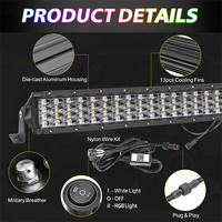 Nova 228W 40 pulgadas RGB LED Light Bar Control automático de aplicaciones y RF Remote Chasing Music Flashing Combo Beam Angle