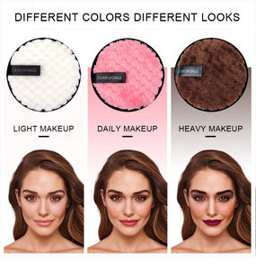 Paño Desmaquillante, Toallita Limpiadora Reutilizable, Toalla Desmaquillante, Microfibra, Disco de Maquillaje Reutilizable, Herramienta Cosmética Facial, 2 Unidades - Product Image 6