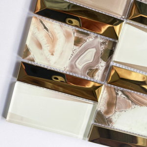 Thủy tinh trang trí màu vàng gương Gạch Mosaic phong cách hiện đại cho biệt thự phòng tắm nhà bếp backsplash trang trí tường nội thất - Product Image 5