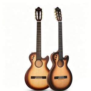 <span class=keywords><strong>40</strong></span> İnç Hollow Thinline Elektrikli Klasik Gitar, Masif Ladin Üstlü Naylon Telli İnce Gövdeli Elektrikli Klasik Gitar - Product Image 5
