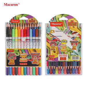 マカロン54色マーカーペン＆色鉛筆、ファッショナブルなデザインのパッケージ、学校用カスタムマーカーペンカラー、ハンドルロゴ入り - Product Image 1