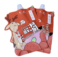 Pochettes transparentes à bec verseur pour jus comestibles et détergents, personnalisables, biodégradables, refermables, thermoscellables, 100 pièces