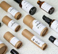 Boîte d'emballage en tube de papier écologique en kraft brun personnalisé avec logo pour flacon de parfum, d'huile essentielle ou de déodorant