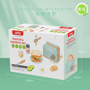 Giocattolo in Legno per Bambini, Set Cucina con Tostapane e Sandwich, Gioco di Ruolo Educativo Montessori - Product Image 5
