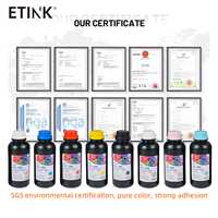 Encre UV ETINK EC-001 1000ML CMYK+BLANC pour imprimante numérique à plat Ricoh G5/G6, haute adhérence, résistante aux intempéries, large gamme de couleurs