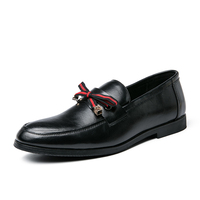 Nouveautés 2026 : Chaussures habillées pour hommes en cuir verni British Bullock, nouveau design avec nœud papillon