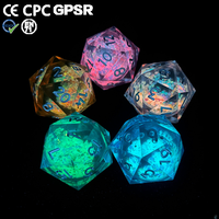 Dés à six faces en résine artisanale, à cœur liquide, irisés et étincelants, à bords tranchants, pour collectionneurs de D&D et de jeux de rôle, cadeau idéal
