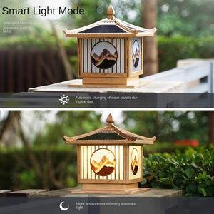 Faro de columna LED Solar IP65 resistente al agua E27 para patio exterior Villa jardín puerta Rural paisaje luz de pared decorativa - Product Image 6