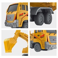 Véhicule de construction télécommandé à l'échelle 1/20 avec pelle et griffe mobile, excavatrice RC, camion benne jouet pour enfants
