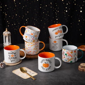 Taza de cerámica al por mayor de 13oz, regalo de promoción con logotipo personalizado con tapa, segura para alimentos para oficina, cafetería, uso diario - Product Image 2