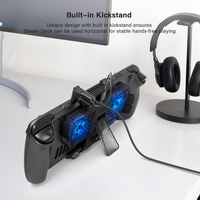 Support de ventilateur de refroidissement pour manette de jeu Tideseer, compatible Steam Deck/Console OLED, adaptateur double port Type-C, noir ABS