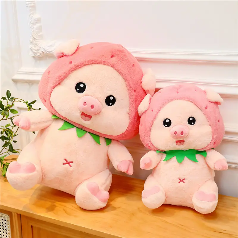 Kreative Spielzeuge niedliches Tier Erdbeere Schwein Kinder Geburtstagsgeschenk niedliches Schwein gefüllte Tierspielzeuge