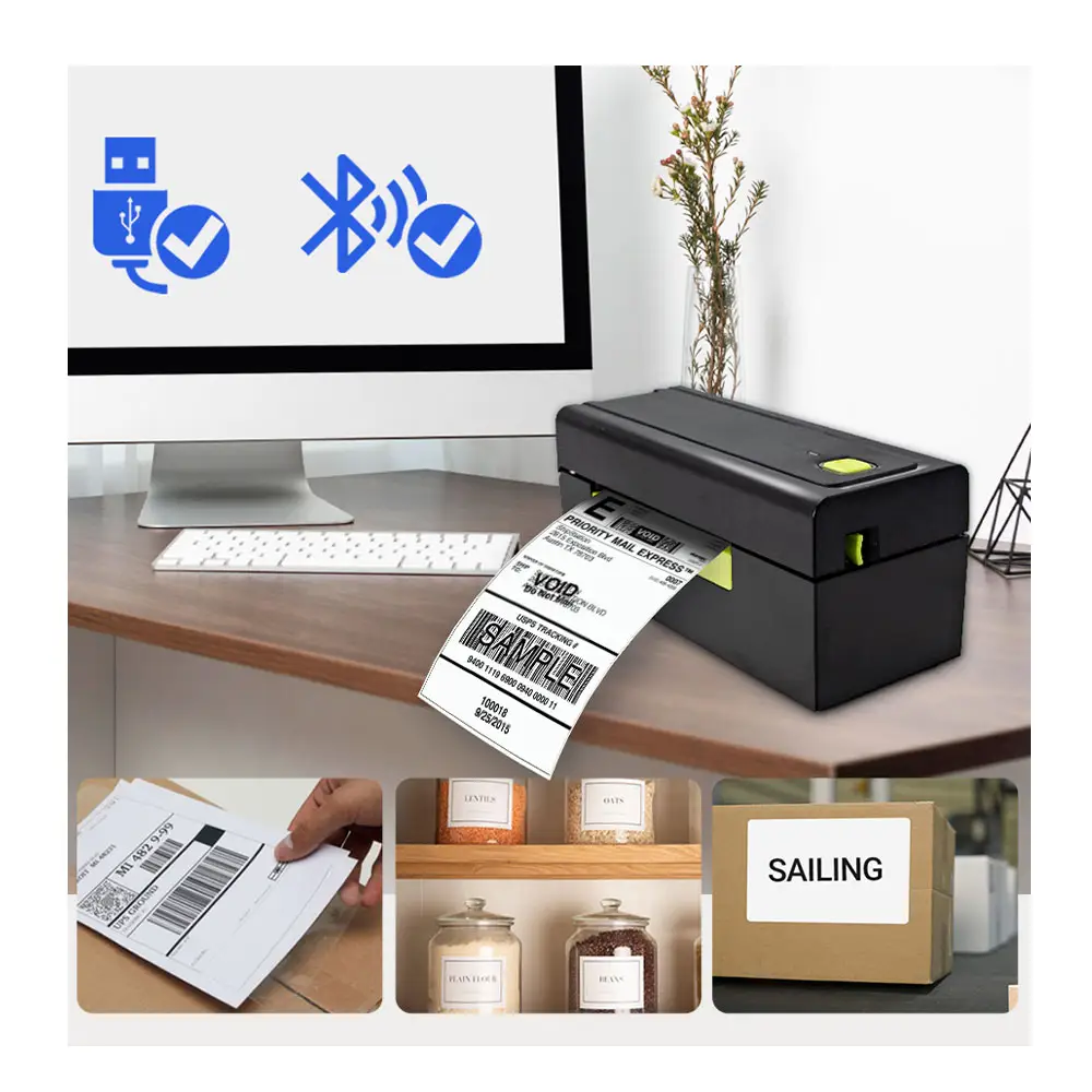 110mm Thermal Label Sticker Barcode Shipping Label Printer Imprimante Etiquette Autocolante 4X6 Thermal For Logistics Idustry