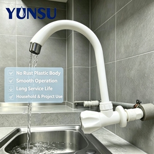 PP‑ABS <b>Plastic</b> <b>Kitchen</b> Sink Faucet 1/2" DN15 Diaphragm Core Water‑Saving Easy Installation for Household Housing Project - Product Image 2