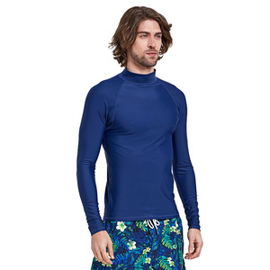 Haute Qualité Prix Concurrentiel Marine Bleu Profond Longues Rashguards Top Vêtements De Natation Surf Chemises Rashies - Product Image 3