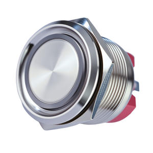 Verriegelnder Edelstahl/Aluminium-Kuppelkopf IP65 Momentaner Druckknopfschalter 10A 1NO1NC für Haushaltsgeräte mit Schwarzer, Grüner oder Gelber Kappe - Product Image 1