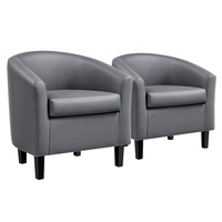 Chaises d'Appoint Oem Espresso Color Lot de 2 Chaises d'Appoint en Cuir Faux Noir Chaise Club pour Chambre à Coucher Salon Salle de Lecture