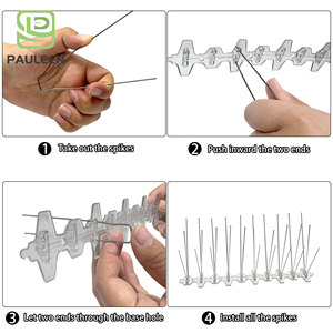 Pointes <span class=keywords><strong>anti</strong></span>-oiseaux en plastique pour <span class=keywords><strong>pigeons</strong></span>, corbeaux, écureuils - Protection extérieure pour clôtures, toits et jardins - Product Image 3