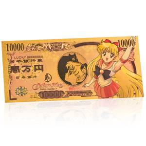 عملات بلاستيكية وعملات ورقية ذهبية بلاستيكية بتصميم أنمي ياباني (سايلور مون) بـ 11 نمطًا، تشكيلة منتجات أنمي للهواة والهواة - Product Image 5