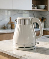 Bouilloire électrique sans fil vintage 1,8 L, 1000-1800 W, base rotative à 360°, arrêt automatique, en acier inoxydable, vente en gros YD-1863B