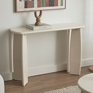 <span class=keywords><strong>Console</strong></span> élégante au design classique en bois blanc pur avec grand <span class=keywords><strong>tiroir</strong></span> de rangement pour entrée, couloir ou salon - Product Image 2