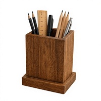 Porte-stylos en bois élégant fait à la main – Organisateur de bureau en bois naturel pour stylos, crayons, marqueurs et accessoires de bureau