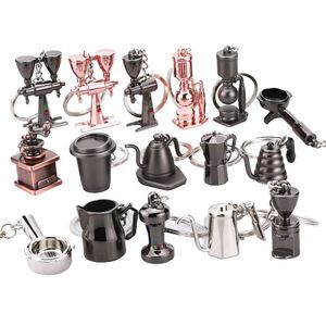 3D Simulation Coffee Gift Mini Coffee Tamper Keyring Barista Tool Coffee Tools Keychain - Product Image 1