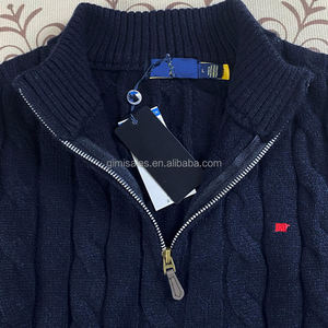 Nuovi prodotti per il <span class=keywords><strong>maglione</strong></span> invernale a collo alto da <span class=keywords><strong>uomo</strong></span> Pullover <span class=keywords><strong>Polo</strong></span> con logo ricamato <span class=keywords><strong>maglione</strong></span> lavorato a maglia maglioni Quarter Zip - Product Image 5