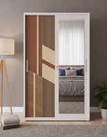 Armoire en acier à motif imprimé personnalisé, casier de rangement métallique pour vêtements avec miroir pour vestiaire, achat en gros pour projets d'ingénierie