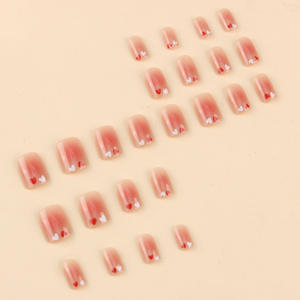 Uñas Postizas Suaves y Adorables con Diseño de Corazones, Pegatinas de Uñas con Efecto Rubor, Puntas de Manicura, Uñas Cortas para Transmisión en Vivo - Product Image 4