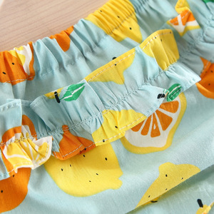 summer 2020 cheap price high quality baby girl boutique Lemon printing design clothing sets children's clothing PP Pants - Product Image 6