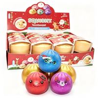Jouet anti-stress à presser en forme de chignon à bulles scintillant de Noël, marmelade à rebond lent, jouet sensoriel LP, cadeau de fête pour enfants