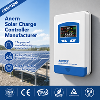 Contrôleur de charge solaire MPPT Anern 12V/24V/48V 20A-140A avec écran LCD, protection IP21, garantie de 2 ans