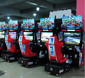 Jeux d'arcade à pièces, simulateur de conduite de course automobile <span class=keywords><strong>1</strong></span> joueur avec écran LCD 32 pouces, jeux de course automobile à pièces Outrun - Product Image 3