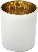 Bocaux de bougies en verre de couleur noir et blanc, 7oz, 8oz, 10oz, 12oz, bon marché, avec intérieur plaqué or pour les décorations de Table, prêts à être expédiés