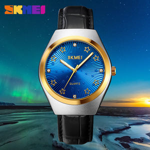 Skmei <span class=keywords><strong>2058</strong></span> montres pour hommes montre-bracelet en cuir grand cadran montres à Quartz bleu - Product Image 3