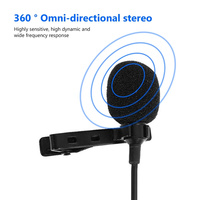 Portable USB Mini Microphone 1.5m Revers Lavalier Mic Clip-on Externe Boutonnière Microphones pour Ordinateur Portable Enregistrement Chat