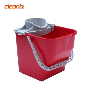 定制标志地板清洁工具供应商商用硬塑料紧凑型重型拖把桶带绞拧器