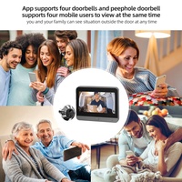 Interkom Mikrofon & Speaker Tuya untuk Keamanan Luar Ruangan, Audio Door Phone dengan Layar 4.3, Kamera Mini Tersembunyi 3MP, Bertenaga Baterai, Deteksi Gerak