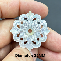 Cabochon en nacre naturelle blanche sculpté en forme de fleur, incrustation florale ajourée pour la fabrication de bijoux