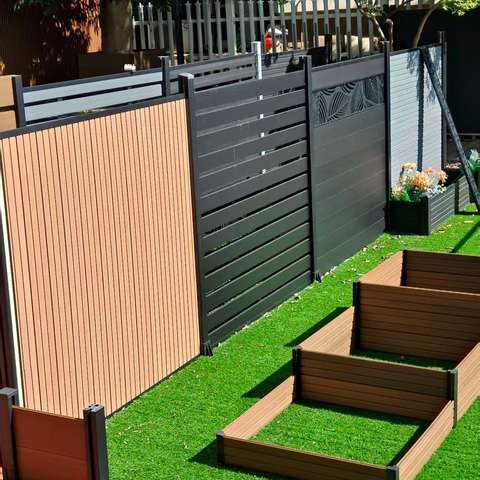 Luxury WPC Fence with Wood Grain Texture for High-End Residential Projects